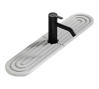 Yagerod Faucet Mat for Kitchen Sink, Faucet Guard & draining mat, Faucet Mat for Bathroom Sink, Sink Protectors Stone Drying Mat for Kitchen Counter(Oval-Light Gray,40 * 10cm)