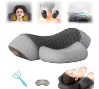 Yagerod Fisiorest 3 In 1 Neck Massager, 3 In 1 Neck Massager Pillow, Relief Massager For Neck, Deep Massage And Relaxation, With Heat, With Traction For Sleep Aid(Gray)