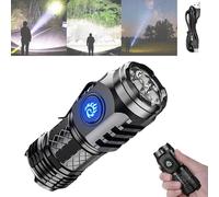 Yagerod German Three-Eyed Monster Mini Flash Super Power Flashlight, Rechargeable Torch, Mini Torches, Torches Led Super Bright, 5 Lighting Modes Mini Torch (Black * 1)