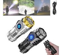 Yagerod German Three-Eyed Monster Mini Flash Super Power Flashlight, Rechargeable Torch, Mini Torches, Torches Led Super Bright, 5 Lighting Modes, Waterproof, Durable, Compact, Clip-on