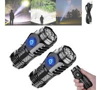 Yagerod German Three-Eyed Monster Mini Flash Super Power Flashlight, Rechargeable Torch, Mini Torches, Torches Led Super Bright, 5 Lighting Modes
