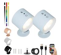 Yagerod Glowright Lights, Lumeflex 360 Wall Light with Controller, Cordless Smart+ Halo Lux Lights, Glowright Indoor Everywhere Light 2.0, 3 Color Temperatures & Dimmable (White*2, RGB)