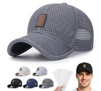 Yagerod Summer Breathable Lightweight Baseball Cap, Breathable Mesh Baseball Cap, UV Protection Adjustable Foldable Outdoor Hats, for Men and Women Hiking Walking Climbing Fishing(Dark Gray)