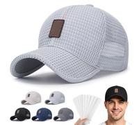 Yagerod Summer Breathable Lightweight Baseball Cap, Breathable Mesh Baseball Cap, UV Protection Adjustable Foldable Outdoor Hats, for Men and Women Hiking Walking Climbing Fishing(Light Gray)