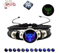 Yagerod Taurus Zodiac Bracelet, Glow in Dark, Adjustable, Unisex, Boho Style, 20.5 inches, Lobster Claw Clasp