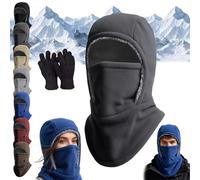 Yagerod Unisex Winter Warm Neck Mask Ear Protection One Piece Hat, 3-in-1 Unisex Winter Hiking Hat, Double Fleece, 360° Windproof and Cozy, for Skiing, Cycling, Hiking, Dog Walks, Commutes(Dark Gray)