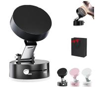 Yagerod Vacuum Suction 360 Magnetic Holder, Aenro Car Mount,Double-Sided Suction Cup Magnetic Mobile Phone Holder,Foldable And Retractable Magnetic Car Phone Holder For Car (black)