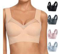 Yagerod Wmbra Posture Correcting Bra, Lift Bras for Women, Summer Wireless Push-Up Comfort Crossover Bra, Say Goodbye to Back Fat and Shoulder Pain (Skin,L)