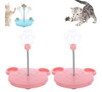 Yagerod Wobbly Dog Treat Toy, Leaking Treats Ball Pet Feeder Toy, Cat Treat Dispenser Ball, Interactive Pet Toy, Feeder for Cats And Small Dogs for Hunting Chasing and Exercise(Pink*2)