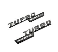 YAGEVCKCPM 3d Black Chrome Letters For Car Logo Stickers Fit For Mercedes A45S AMG W177 Accessories Turbo 4matic Emblem Rear Trunk Badge(TB Black 2pcs)