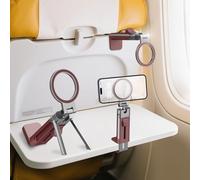 YAGHVEO Airplane Phone Holder Mount,360° Adjustable Hands-Free Mount,Flying Desk Home Long Flight Must Haves Accessories,for iPhone 16 15 14 Pro Max
