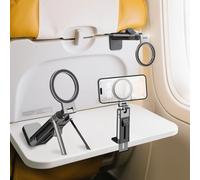 YAGHVEO Airplane Phone Holder Mount,360° Adjustable Hands-Free Mount,Handsfree Airport Mount Long Flight Must Haves for Woman Man Fits iPhone 16 15 14 Pro Max Series