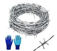YAGJIA Barbed Wire Fence - 1.6 mm x 8 m, 4 Point, Galvanised, Strong & Flexible for Balcony, Garden or Crafts