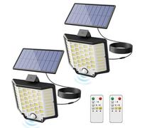 YAGLOW Solar Lights Outdoor, 106 LED 3000LM Solar Powered Motion Sensor Flood Lights with Remote, Dusk to Dawn Led Solar Security Wall Lights with 16.5Ft Cable IP65 Waterproof for Outside, Garage
