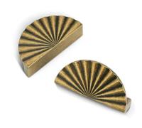 Yagman 5 Pack 3 Inch (76mm) Antique Brass Cabinet Pulls Cup Flat Drawer Handles Kitchen Cupboard Pull Bathroom Dresser Sunflower Handle Unique Hardware for Furniture Door Wardrobe Hardware TYH-AB-5