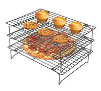 Yagosodee Cooling Racks, 3 Tier Thick Wire Rack Nonstick Stainless Steel Cooling Oven Tray, Stackable Baking Rack, Large Oven Rack Cooling Rack for Cake Cookie Bread, Dishwasher Safe, 34x24.5 cm