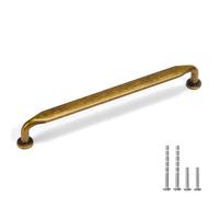 YAGU 10 Pack Top Antique Brass Kitchen Cabinet pulls 6.3 Inch(160mm) Hole Center Solid Vintage Bronze Dresser Drawer Handles Furniture Aged Hardware for Cupboard Wardrobe Closet Vanity
