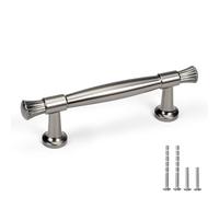 YAGU 6 Pack Dark Gunmetal Grey Kitchen Cabinet Pulls 3 Inch(76mm) Hole Center Solid Brushed Black Nickel Dresser Drawer Handles Furniture Hardware for Cupboard Wardrobe Closet Vanity