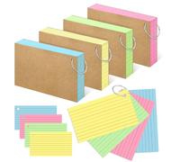 YAGUAO Colored Index Cards 4x6 Inches Flash Cards with Ring Lined Flashcards Heavy Note Cards for Studying, 200 Count