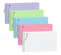 YAGUAO Colored Index Cards 4x6 Inches Flash Cards with Ring Lined Flashcards Heavy Note Cards for Studying, 200 Count