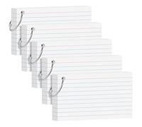 YAGUAO White Index Cards 3x5 Inch Flash Cards with Ring Lined Flashcards Heavyweight Note Cards for Studying School Supplies College, 200 Count