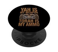 YAH Is My Weapon Torah Is My Ammo Hebrew Israelite Jewish PopSockets Adhesive PopGrip