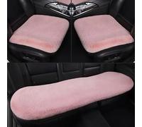 yahabb 3Pcs Plush Car Seat Cushion Set, for Hyundai Elantra 2017-2020, Premium Wool Winter Warm Car Cushion Pad with Non-Slip Backing,B-Pink