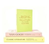 yahak 3-Pack Decorative Faux Book Box Set - Stackable Hidden Storage for Coffee Table, Shelf, Entryway - Linen Hardcover with Van Gogh Art - Beige, Green, Pink