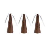 yahak 3 Pcs Table Fly Fan - Portable Battery-Powered Fly Fan for Indoor Outdoor, Keeps Flies Away from Food, BBQ, Picnic, Camping - Wood Tone