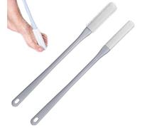 Yahak Toe Cleaning Brush 15.7" Long Handle Foot Scrubber for Shower, Silicone Gap Brush Between Toes, Soft Feet Care Scrub for Seniors, Elderly, Men and Women - 2 Pack (1 Foot Scrubber + 1 Toe Brush)