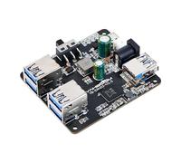 Yahboom 4 Port USB 3.0 Hub für Raspberry Pi Jetson Nano ROS Roboter, kompatibel mit USB 3.0/2.0/1.1, Treiberfreies Plug-and-Play, Onboard externer USB-A, 9~24 V Netzanschluss, für High-Power Gerät