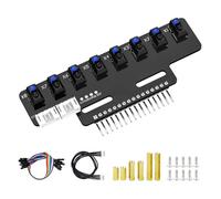 Yahboom 8-Channel Line Patrol Module Sensor 10 Pin,GPIO/IIC/USART,Suitable for RaspberryPi/STM32/UNO/Electronic Projects (8-Channel Module+PH2.0+Dupont Line+Copper Column)