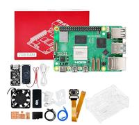 Yahboom for RPi 5 8GB Kit with AI Voice Module, 27W 5.1V5A USB-C Power Supply,IMX219 Camera,Active Cooler,64GB Card Kit,Pi 5 Case and AI Large Model Manual（2GB-Al Large Model Kit）