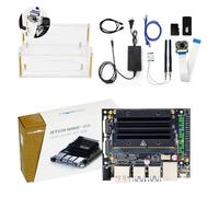 Yahboom Jetson Nano 4GB, M.2 Network, Antenna, IMX219 Camera, Acrylic Case Power Adapter Card 64GB TF Card 16GB eMMC for AI Robot Kit Programming (Wifi Advanced Kit)