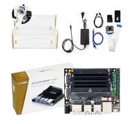 Yahboom Jetson Nano 4GB RAM IMX219 77° Camera Acrylic Case + Power Adapter 64GB TF Card 16GB eMMC Storage Provides Programming (Camera Kit)