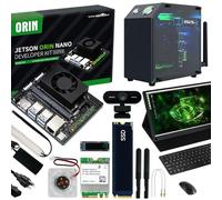 Yahboom Jetson Orin Nano SUPER 4GB Development Kit AI Robots,UHD 15.6in Touch Screen + Jetson Case + USB Camera + Wireless Keyboard and Mouse (Orin Nano 4GB ULT Kit)