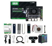 Yahboom Jetson Orin NX 8GB SUPER Development Board Kit 256GB SSD 117TOP, Jetson Case, RGB Cooling, USB Microphone Camera, Electronic Intelligence Kit Ubuntu22.04 (Orin NX 8GB Mini PC Kit)