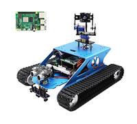 Yahboom Raspberry Pi 4B Robotic with Programmable Camera AI Python Electronic DIY Tank Robot Kit for Teens Adults Stem Compatible Pi 4B Model 3B (with Pi 4B-4GB)