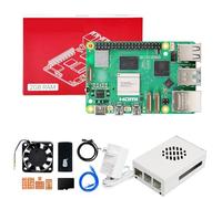 Yahboom Raspberry Pi 5 2GB Starter Kit with 64GB SD Card | Raspberry Pi 5 Aluminum Case Passive Cooling, 27W 5.1V 5A USB C Power Supply, HDMI Cable (2GB-Metal Case Kit)