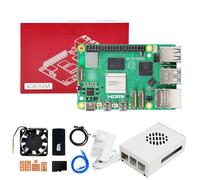 Yahboom Raspberry Pi 5 4GB Starter Kit with 64GB SD Card | Raspberry Pi 5 Aluminum Case Passive Cooling, 27W 5.1V 5A USB C Power Supply, HDMI Cable (4GB-Metal Case Kit)
