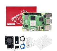 Yahboom RPi 5 16GB + PD Power Adapter,Acrylic Case,Rradiator,64GB TF Card Cortex-A76 CPU Suitable for AI Artificial Intelligence Programming Python Ubuntu (16GB-Cooling Boost Kit)