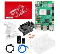 Yahboom RPi 5 1GB + PD Power Adapter,Acrylic Case,Rradiator,64GB TF Card Cortex-A76 CPU Suitable for AI Artificial Intelligence Programming Python Ubuntu (1GB-Cooling Boost Kit)