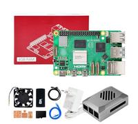 Yahboom RPi 5 4GB Development Kit + PD Power Adapter+ABS Case+ Heat Sink + 64GB TF Card Cortex-A76 CPU for AI Programming Python (4GB-Classic Basic Kit)