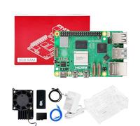 Yahboom RPi 5 8GB + PD Power Adapter,Acrylic Case,Rradiator,68GB TF Card Cortex-A76 CPU Suitable for AI Artificial Intelligence Programming Python Ubuntu (8GB-Cooling Boost Kit)