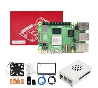 Yahboom RPi 5 Developer Kit 16GB+IPS HD 7-inch Display,Case (with Fan)+PD Power Adapter,Ubuntu20.04 ROS2 for Robot AI (16GB-7 in Screen Kit)
