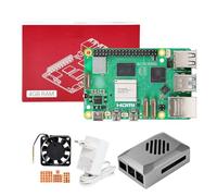 Yahboom RPi 5 Developer Kit 4GB + PD Power Supply + ABS Case (with Fan) + Heat Sink Ubuntu20.04 ROS2 for AI Programming Python (4GB-Basic Kit)