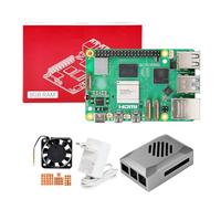 Yahboom RPi 5 Developer Kit 8GB + PD Power Supply + ABS Case (with Fan) + Heat Sink Ubuntu20.04 ROS2 for AI Programming Python (8GB-Basic Kit)