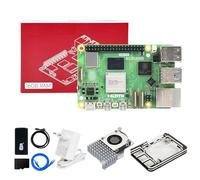 Yahboom RPi 5 Starter Kit 16GB,616GB SD Card,Pi 5 Case Official Active Cooling, 27W 5.1V 5A USB C Power Supply, HDMI Cable Ubuntu20.04 ROS2 (16GB-Official Cooler Kit)