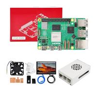 Yahboom RPi 5 Starter Kit 2GB+HD 10.1inch Display,Case,27W PD Power Adapter,Heat Sink Ubuntu20.04 ROS2 System Suitable for Robot AI (2GB-10 in Screen Kit)