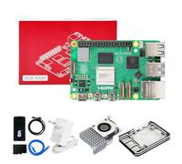 Yahboom RPi 5 Starter Kit 8GB,64GB SD Card,Pi 5 Case Off Active Cooling | 27W 5.1V 5A USB C Power Supply, HDMI Cable Ubuntu20.04 ROS2 (8GB-Official Cooler Kit)